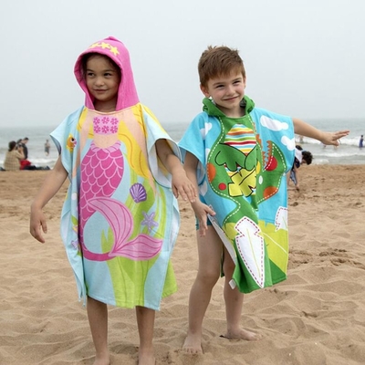 Buy Comfortable Microfiber Poncho Towel Kids And Children Microfibre Beach Poncho online manufacture