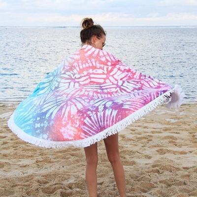 Mua Cotton thoải mái Bàn khăn bãi biển tròn ẩm chống ẩm Bàn khăn bãi biển tùy chỉnh online manufacture