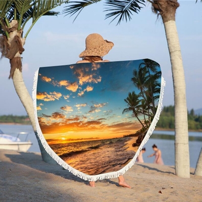 Buy Microfiber Sand Resistant Beach Towel Circle Quick Dry Beach Towel Washable online manufacture