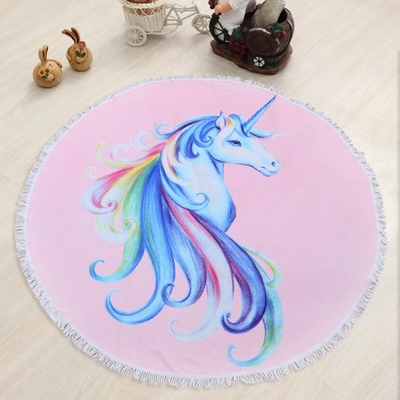 Mua Tùy chỉnh Microfiber Towel bãi biển tròn lớn Soft Touch với Tassels online manufacture