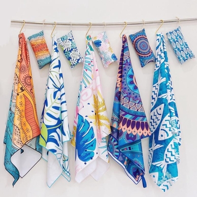 kopen Zandvrij en snel droog Custom Microfiber Beach Towels Suede Stof online manufacture