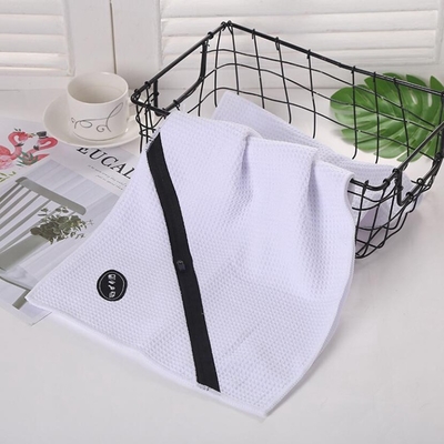 Buy Microfiber Waffle Fabric Custom Golf Towels Space Saving With Zip Pocket online manufacture