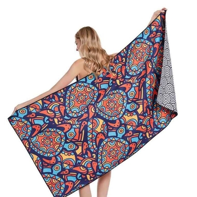 Buy Double Sides Prinitng 100% Microfiber Waffle Weave Towels Skin Friendly For Beach online manufacture