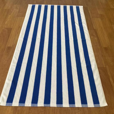 Buy Cotton White Towel With Blue Stripe Custom Blue And White Striped Bath Towels online manufacture
